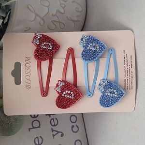 Heart hair clips